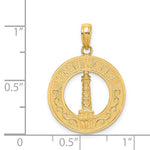 Load image into Gallery viewer, 14k Yellow Gold Pentwater MI Lighthouse Round Circle Pendant Charm
