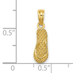 Load image into Gallery viewer, 14k Yellow Gold Rehoboth DE Flip Flops Sandals Slippers 3D Pendant Charm
