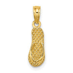 Load image into Gallery viewer, 14k Yellow Gold Rehoboth DE Flip Flops Sandals Slippers 3D Pendant Charm
