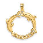 Load image into Gallery viewer, 14k Yellow Gold Jamaica Dolphins Travel Pendant Charm
