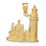 Load image into Gallery viewer, 14k Yellow Gold Cape Cod Lighthouse 3D Pendant Charm
