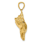 Lataa kuva Galleria-katseluun, 14k Yellow Gold Conch Shell Seashell 2D Pendant Charm

