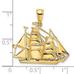 Lataa kuva Galleria-katseluun, 14k Yellow Gold Sailing Ship Nautical Pendant Charm
