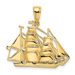 이미지를 갤러리 뷰어에 로드 , 14k Yellow Gold Sailing Ship Nautical Pendant Charm
