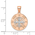 画像をギャラリービューアに読み込む, 14k Rose White Gold Nautical Compass Medallion Pendant Charm
