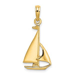 画像をギャラリービューアに読み込む, 14k Yellow Gold Sailboat Sailing Nautical Pendant Charm
