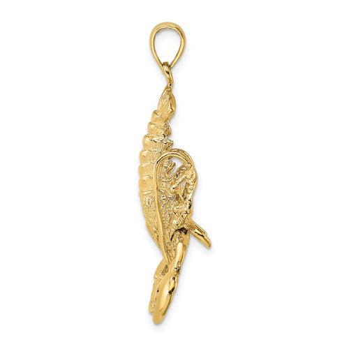 14k Yellow Gold Lobster Moveable Large Pendant Charm