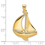 이미지를 갤러리 뷰어에 로드 , 14k Yellow Gold Sailboat Pendant Charm
