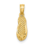 Cargar imagen en el visor de la galería, 14k Yellow Gold Jamaica Small Flip Flop Sandal Slipper Pendant Charm
