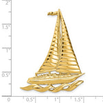 画像をギャラリービューアに読み込む, 14k Yellow Gold Sailboat Chain Slide Large Pendant Charm
