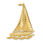 이미지를 갤러리 뷰어에 로드 , 14k Yellow Gold Sailboat Chain Slide Large Pendant Charm
