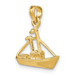 Load image into Gallery viewer, 14k Yellow Gold Cargo Ship with Tugboat Sailing 3D Pendant Charm
