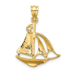 Load image into Gallery viewer, 14k Yellow Gold Sailboat 3D Pendant Charm
