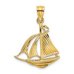 Afbeelding in Gallery-weergave laden, 14k Yellow Gold Sailboat 3D Pendant Charm
