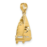 Carica l&#39;immagine nel visualizzatore di Gallery, 14k Yellow Gold Sailboat Sailing Nautical 3D Pendant Charm
