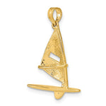 Carica l&#39;immagine nel visualizzatore di Gallery, 14k Yellow Gold Windsail Surfing Board Sailing 3D Pendant Charm
