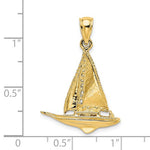 Carregar imagem no visualizador da galeria, 14k Yellow Gold Sailboat Sailing 3D Pendant Charm
