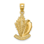 Charger l&#39;image dans la galerie, 14k Yellow Gold Turks Caicos Conch Shell Seashell Travel Pendant Charm
