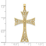 將圖片載入圖庫檢視器 14k Yellow Gold Celtic Knot Cross Pendant Charm
