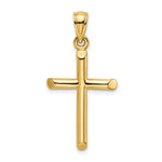 Lataa kuva Galleria-katseluun, 14k Yellow Gold Cylinder Cross Polished Pendant Charm
