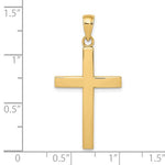 Afbeelding in Gallery-weergave laden, 14k Yellow Gold Beveled Cross Polished Pendant Charm
