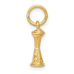 Afbeelding in Gallery-weergave laden, 14k Yellow Gold Seattle Washington Space Needle 3D Small Pendant Charm
