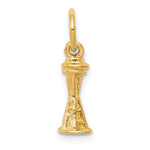 Load image into Gallery viewer, 14k Yellow Gold Seattle Washington Space Needle 3D Small Pendant Charm
