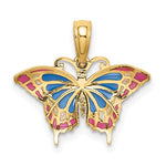 Charger l&#39;image dans la galerie, 14k Yellow Gold with Enamel Colorful Butterfly Small Pendant Charm

