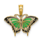 Lade das Bild in den Galerie-Viewer, 14k Yellow Gold with Enamel Butterfly Small Pendant Charm

