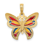 Ladda upp bild till gallerivisning, 14k Yellow Gold with Enamel Butterfly Pendant Charm
