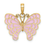 Load image into Gallery viewer, 14k Yellow Gold with Enamel Butterfly Pendant Charm

