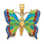 Afbeelding in Gallery-weergave laden, 14k Yellow Gold with Enamel Butterfly Pendant Charm
