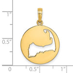 Load image into Gallery viewer, 14k Yellow Gold Cape Cod Island Cut Out Circle Round Pendant Charm
