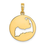 Загрузить изображение в средство просмотра галереи, 14k Yellow Gold Cape Cod Island Cut Out Circle Round Pendant Charm
