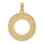 Load image into Gallery viewer, 14k Yellow Gold Jamaica Island Round Circle Frame Travel Pendant Charm
