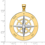 Lataa kuva Galleria-katseluun, 14k Gold Two Tone Large Nautical Compass Medallion Pendant Charm
