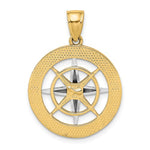 Cargar imagen en el visor de la galería, 14k Gold Two Tone Nautical Compass Medallion Pendant Charm
