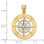 Afbeelding in Gallery-weergave laden, 14k Gold Two Tone Nautical Compass Medallion Pendant Charm

