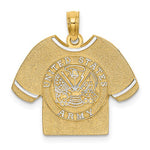 Kép betöltése a galériamegjelenítőbe: 14K Yellow Gold Rhodium United States US Army T Shirt Pendant Charm
