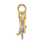 Indlæs billede til gallerivisning 14k Yellow White Gold Two Tone Ten Speed Bicycle 3D Moveable Pendant Charm
