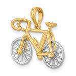 이미지를 갤러리 뷰어에 로드 , 14k Yellow White Gold Two Tone Ten Speed Bicycle 3D Moveable Pendant Charm
