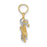 Load image into Gallery viewer, 14k Yellow Gold and Rhodium Octopus Pendant Charm
