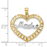 Afbeelding in Gallery-weergave laden, 14K Yellow Gold Rhodium Madre Heart Pendant Charm
