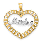 Load image into Gallery viewer, 14K Yellow Gold Rhodium Madre Heart Pendant Charm
