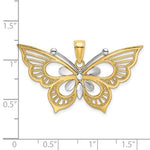 Загрузить изображение в средство просмотра галереи, 14k Yellow Gold and Rhodium Butterfly Pendant Charm
