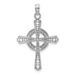 Load image into Gallery viewer, 14k White Gold Celtic Beaded Cross Pendant Charm
