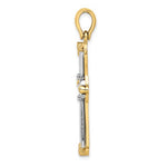 Indlæs billede til gallerivisning 14k Gold Yellow Gold and Rhodium Two Tone Cross Rope Pendant Charm
