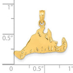 將圖片載入圖庫檢視器 14k Yellow Gold Martha&#39;s Vineyard Island Map Pendant Charm

