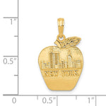 Załaduj obraz do przeglądarki galerii, 14k Yellow Gold New York Skyline Apple Pendant Charm
