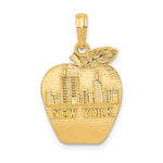 画像をギャラリービューアに読み込む, 14k Yellow Gold New York Skyline Apple Pendant Charm
